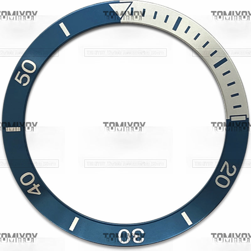 38MM Blue Black Green Aluminium Sloped Watch Bezel Insert Fit For S-K-X007 Mechanical Wristwatch