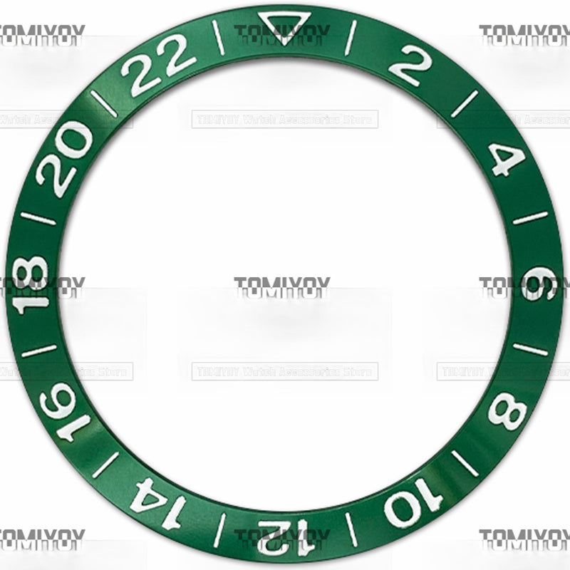 38MM Green Yellow Black Sliver Aluminium Sloped Watch Bezel Insert Fit For S-K-X Mechanical Wristwatch