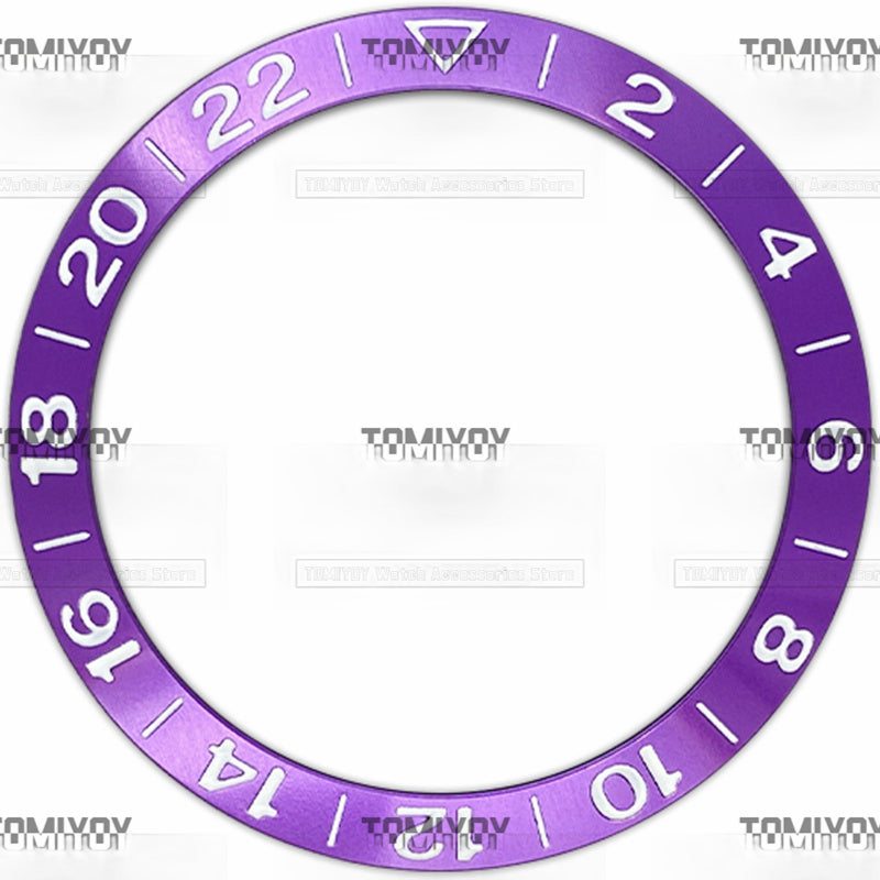 38MM 2-22 Purple Red Orange Blue Brown Aluminium Sloped Watch Bezel Insert Fit For S-K-X Mechanical Wristwatch