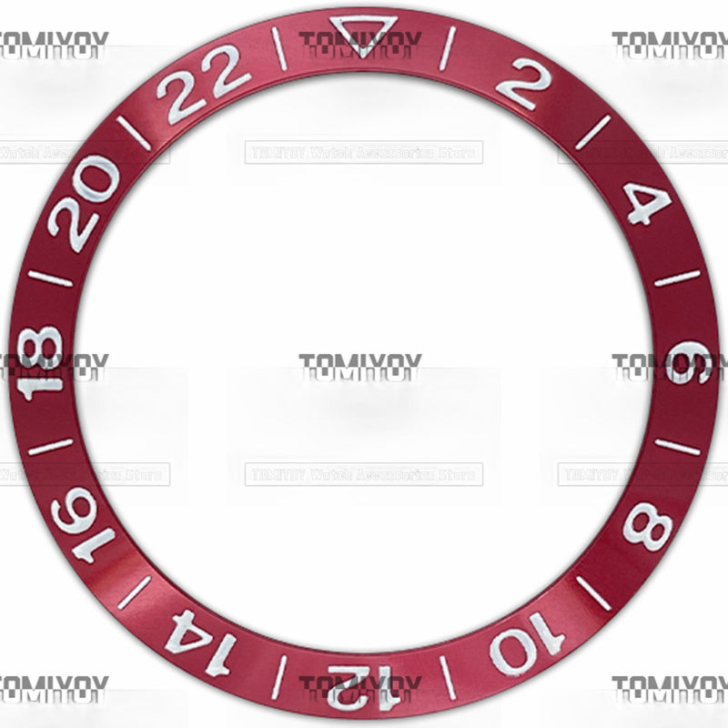 38MM 2-22 Purple Red Orange Blue Brown Aluminium Sloped Watch Bezel Insert Fit For S-K-X Mechanical Wristwatch