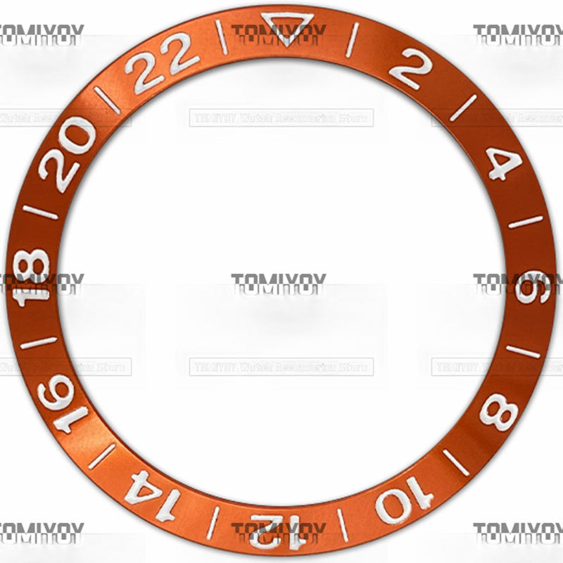 38MM 2-22 Purple Red Orange Blue Brown Aluminium Sloped Watch Bezel Insert Fit For S-K-X Mechanical Wristwatch