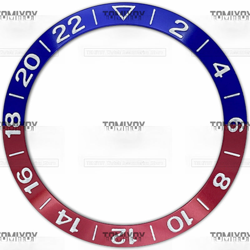 38MM 2-22 Purple Red Orange Blue Brown Aluminium Sloped Watch Bezel Insert Fit For S-K-X Mechanical Wristwatch