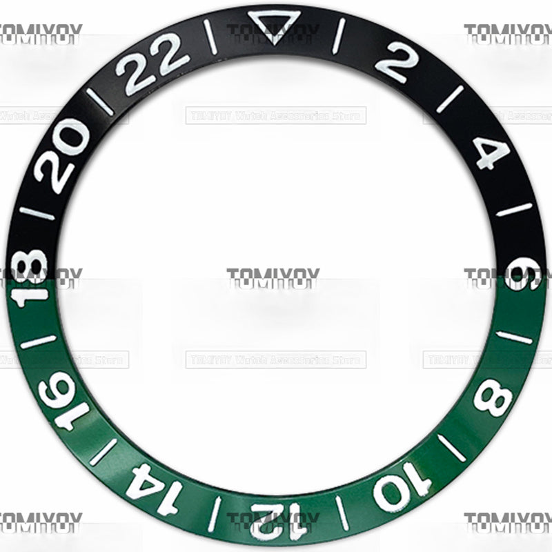 38MM Green Yellow Black Sliver Aluminium Sloped Watch Bezel Insert Fit For S-K-X Mechanical Wristwatch
