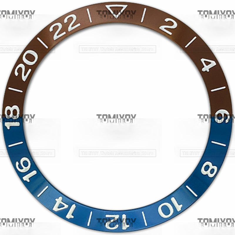 38MM 2-22 Purple Red Orange Blue Brown Aluminium Sloped Watch Bezel Insert Fit For S-K-X Mechanical Wristwatch