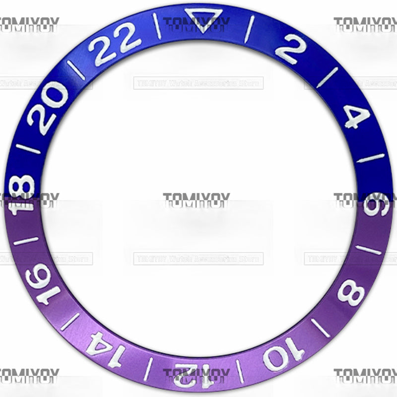 38MM 2-22 Purple Red Orange Blue Brown Aluminium Sloped Watch Bezel Insert Fit For S-K-X Mechanical Wristwatch
