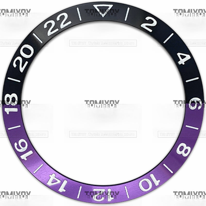 38MM 2-22 Purple Red Orange Blue Brown Aluminium Sloped Watch Bezel Insert Fit For S-K-X Mechanical Wristwatch