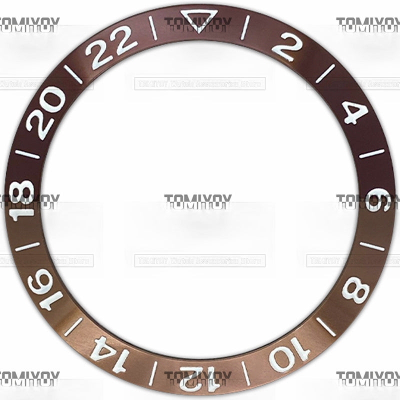 38MM 2-22 Purple Red Orange Blue Brown Aluminium Sloped Watch Bezel Insert Fit For S-K-X Mechanical Wristwatch