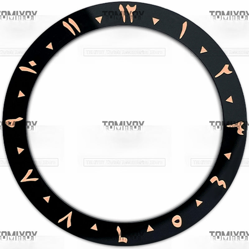 38MM Black Ceramics Flat Watch Bezel Insert Fit For S-K-X Mechanical Wristwatch