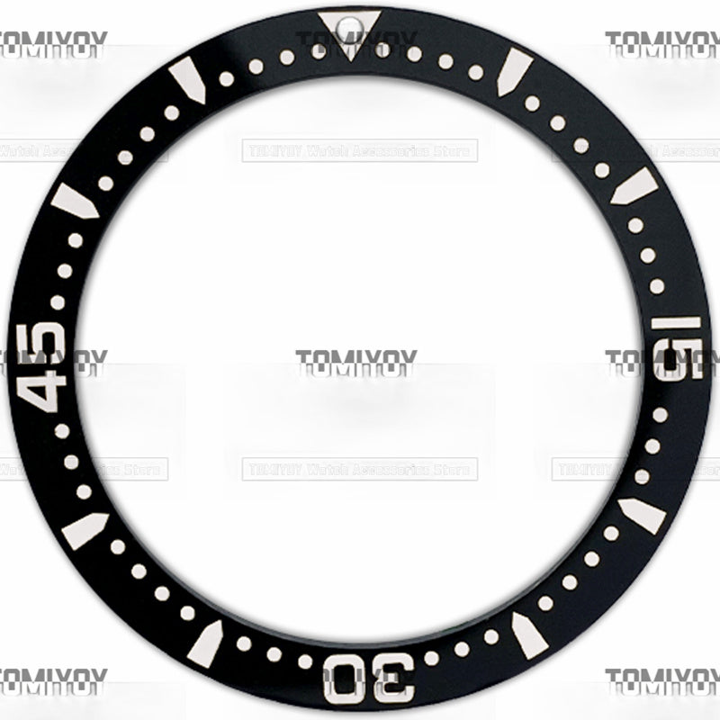38MM Black Ceramics Flat Watch Bezel Insert Fit For S-K-X Mechanical Wristwatch
