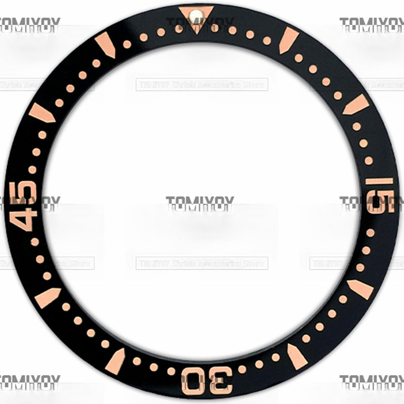 38MM Black Ceramics Flat Watch Bezel Insert Fit For S-K-X Mechanical Wristwatch