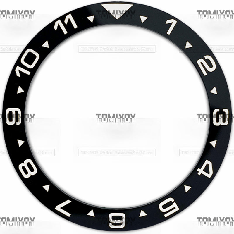 38MM Black Ceramics Flat Watch Bezel Insert Fit For S-K-X Mechanical Wristwatch