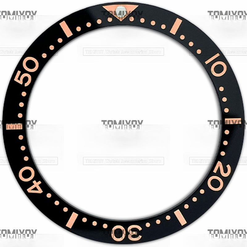 38MM Black Ceramics Flat Watch Bezel Insert Fit For S-K-X Mechanical Wristwatch