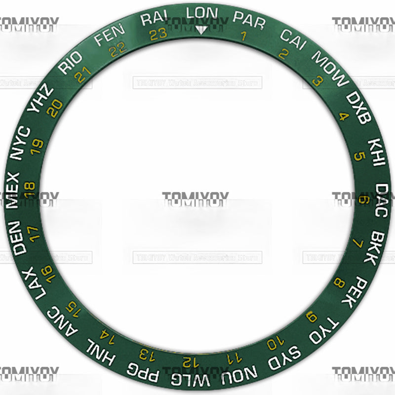 38MM Black Grey Blue Green Brown Ceramic Sloped Watch Bezel Insert Fit For S-K-X Mechanical Wristwatch