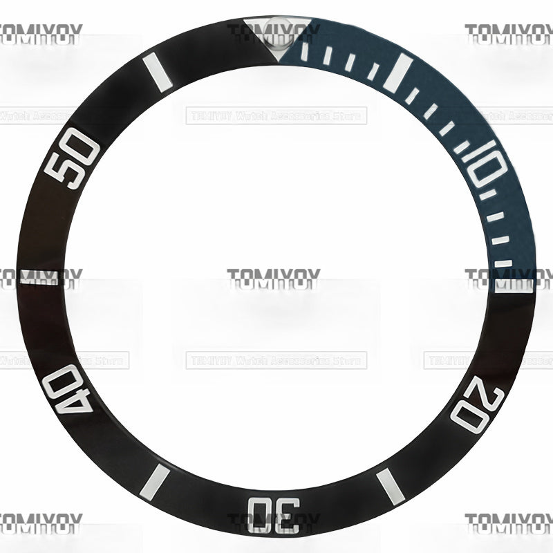 38MM Blue Grey Green White Quarter Intercolor Ceramic Sloped Watch Bezel Insert Fit For S-K-X Mechanical Wristwatch