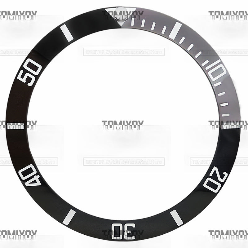 38MM Blue Grey Green White Quarter Intercolor Ceramic Sloped Watch Bezel Insert Fit For S-K-X Mechanical Wristwatch
