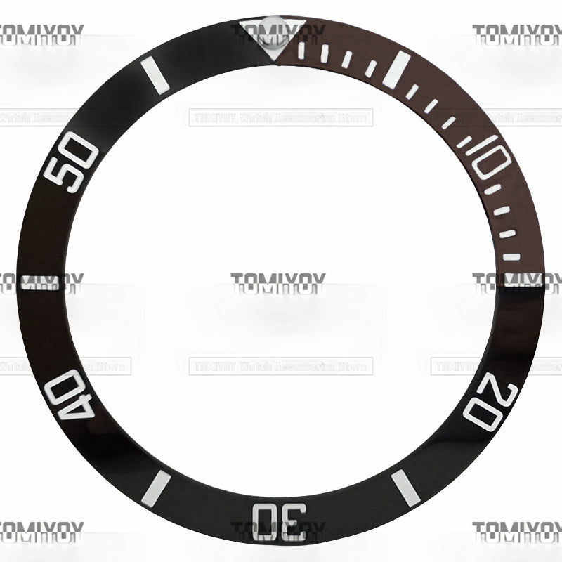 38MM Blue Grey Green White Quarter Intercolor Ceramic Sloped Watch Bezel Insert Fit For S-K-X Mechanical Wristwatch