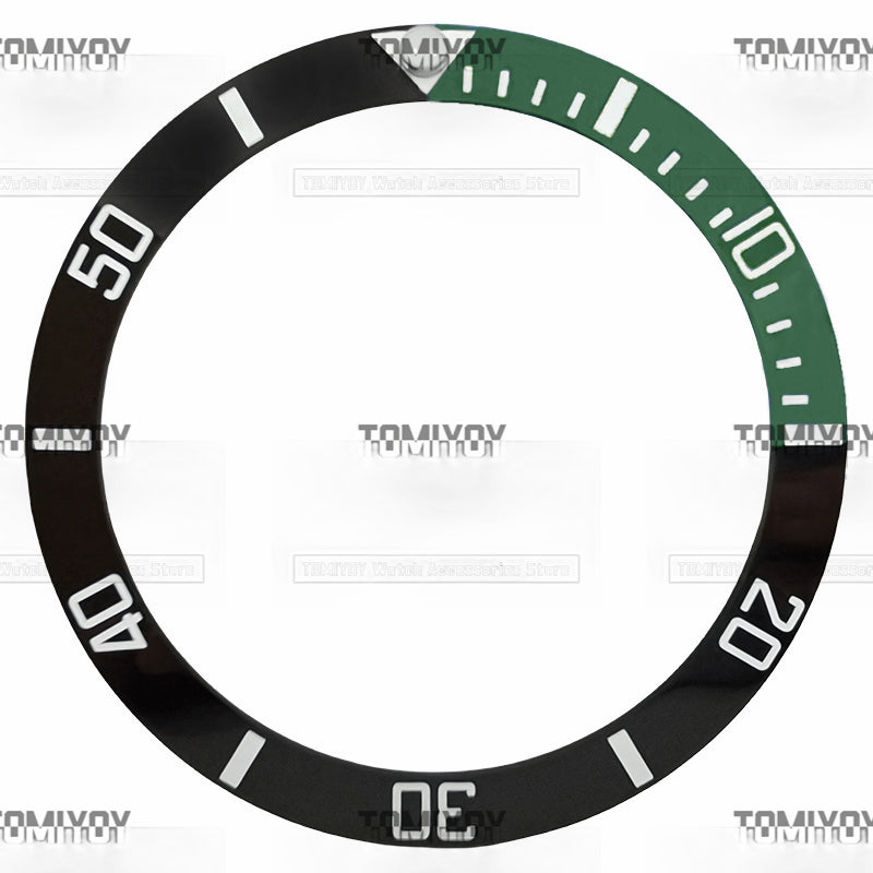 38MM Blue Grey Green White Quarter Intercolor Ceramic Sloped Watch Bezel Insert Fit For S-K-X Mechanical Wristwatch