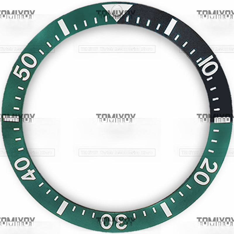38MM Red Green Grey Brown Quarter Intercolor Ceramic Sloped Watch Bezel Insert Fit For S-K-X Mechanical Wristwatch