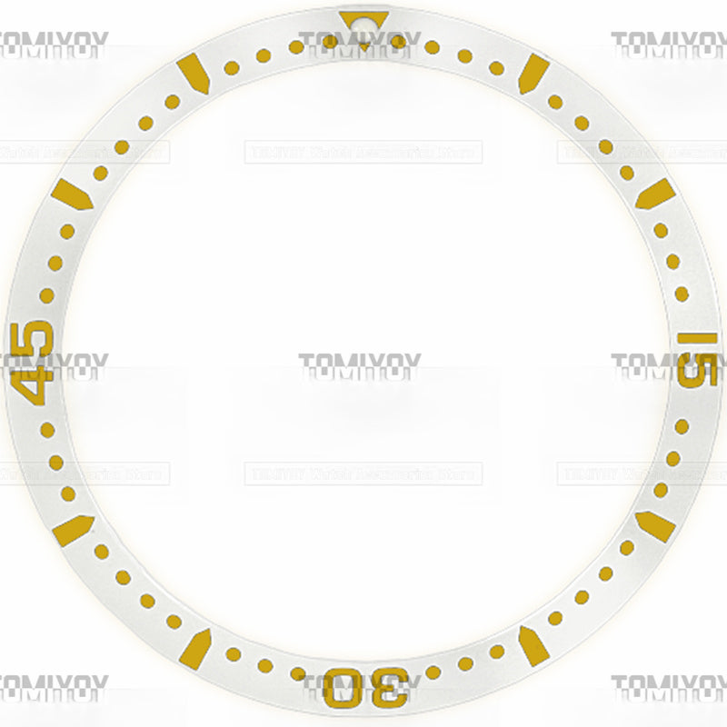39MM Black White Aluminum Sloped Watch Bezel Fit For L-Q 642 742 Men's Mechanical Watches