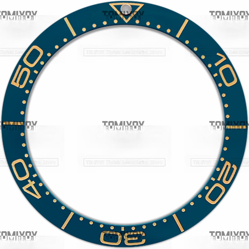 40.5MM Black Blue Ceramic Sloped Watch Bezel Fit For Sea-master 300 Series Men's Mechanical Watches