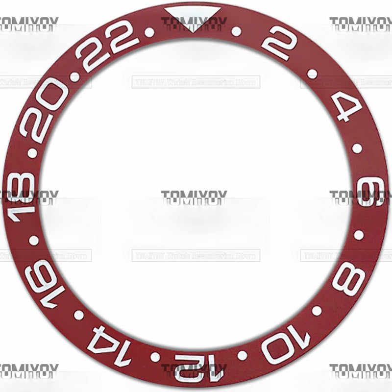 38MM Red Ceramic Sloped Watch Bezel Insert Fit For R-L-X Mechanical Wristwatch