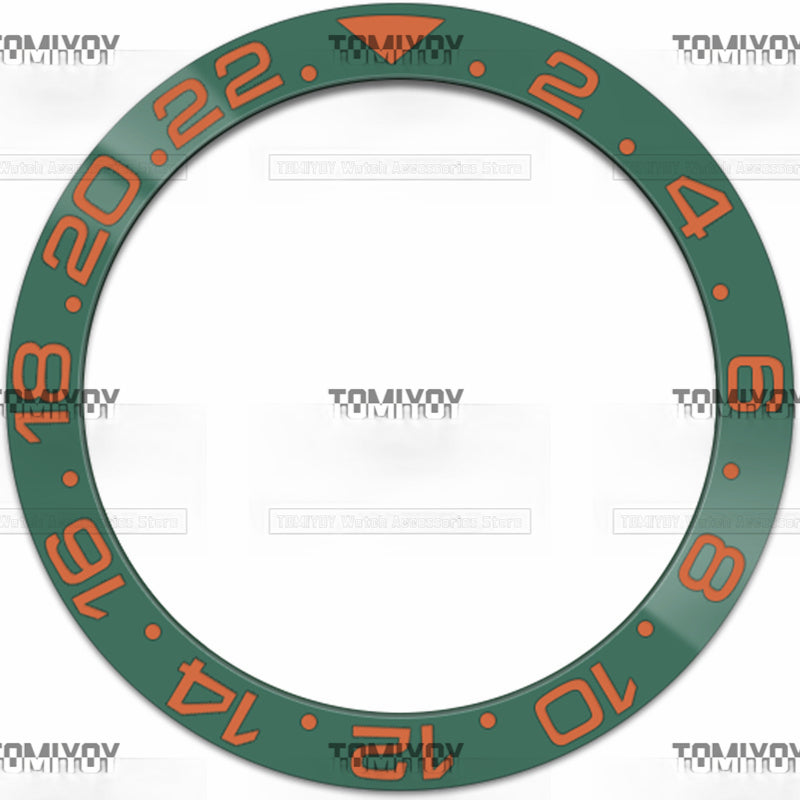 38MM Black Blue Green Ceramics Sloped Watch Bezel Insert Fit For R-L-X GMT Mechanical Wristwatch