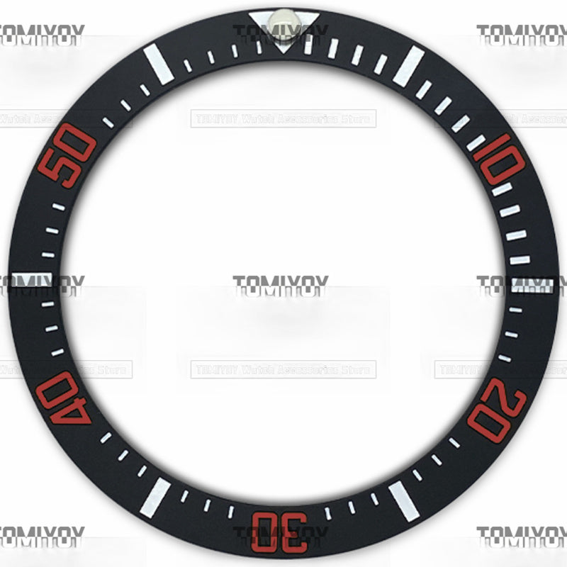 38MM Black Ceramic Sloped Watch Bezel Insert Fit For R-L-X SEA Mechanical Wristwatch