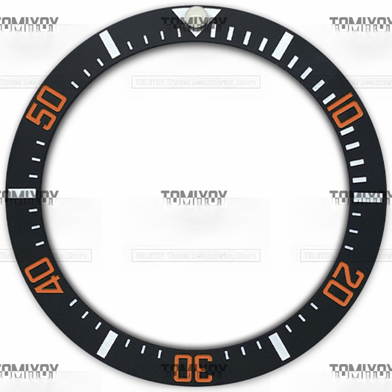 38MM Black Ceramic Sloped Watch Bezel Insert Fit For R-L-X SEA Mechanical Wristwatch