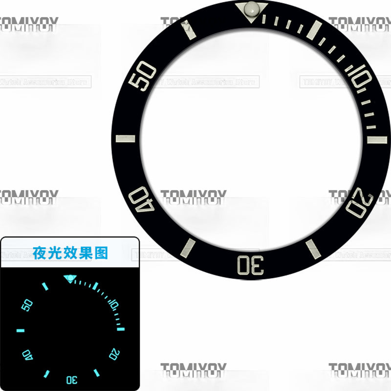 40MM Ice Blue Luminous Blue Black Green Ceramic Sloped Watch Bezel Insert Fit For R-L-X Sub Mechanical Wristwatch