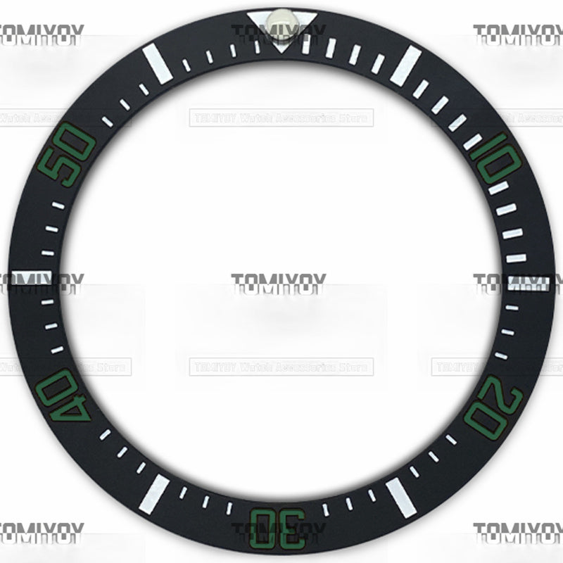 38MM Black Ceramic Sloped Watch Bezel Insert Fit For R-L-X SEA Mechanical Wristwatch