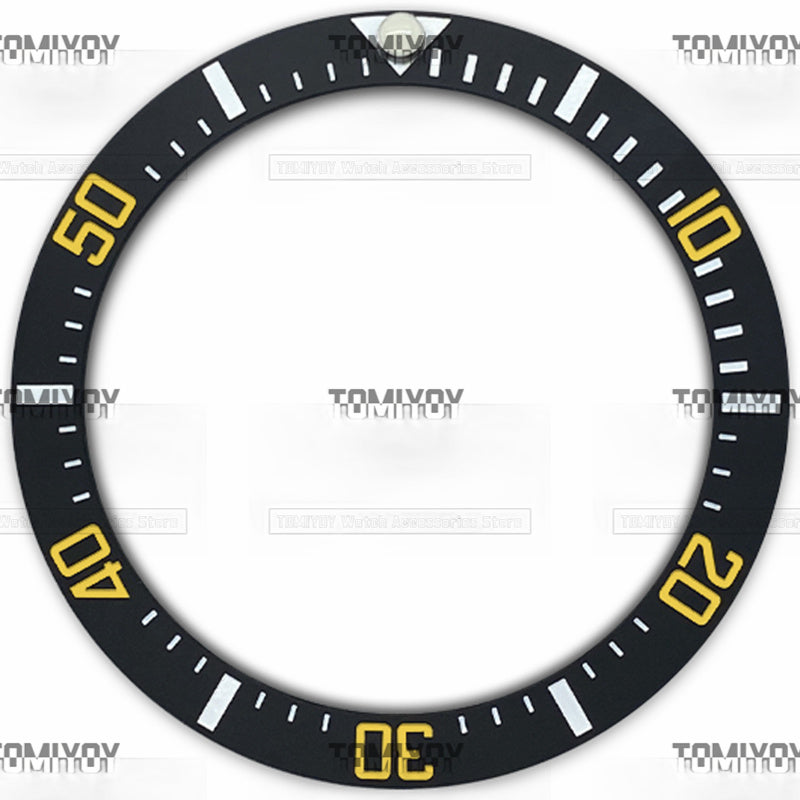 38MM Black Ceramic Sloped Watch Bezel Insert Fit For R-L-X SEA Mechanical Wristwatch