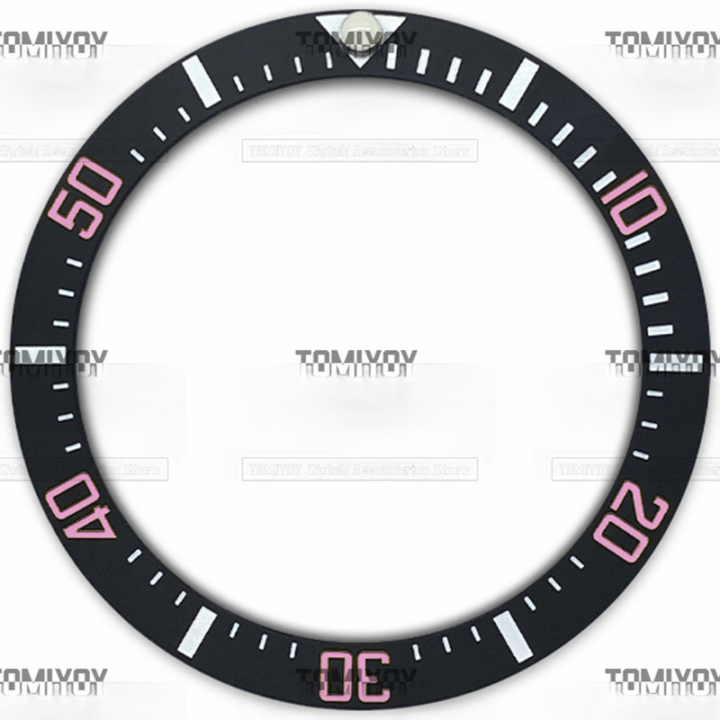 38MM Black Ceramic Sloped Watch Bezel Insert Fit For R-L-X SEA Mechanical Wristwatch
