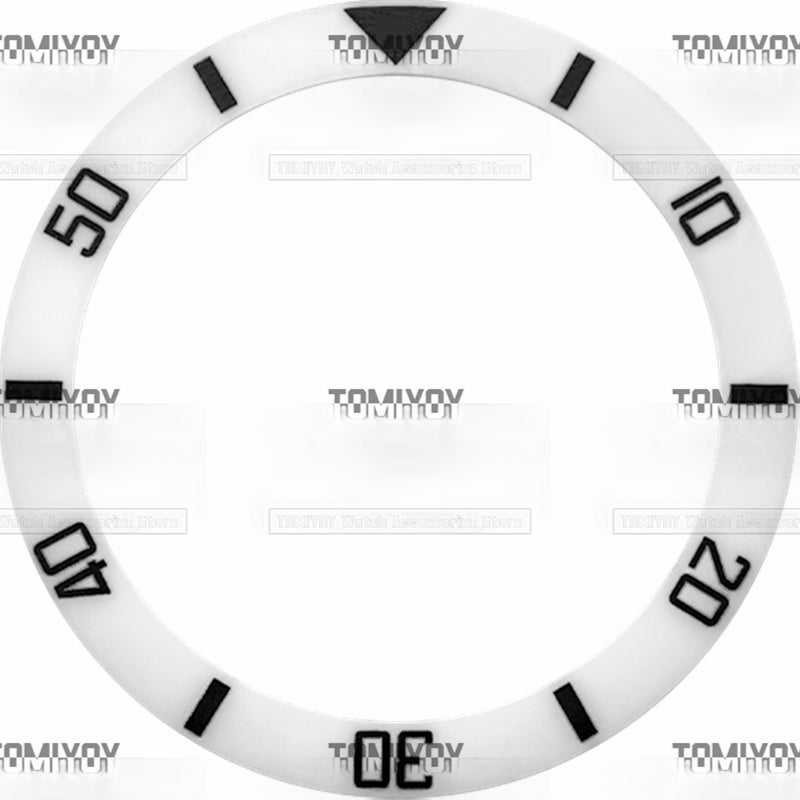 38MM Black White Pink Ceramics Sloped Watch Bezel Insert Fit For R-L-X SUB Mechanical Wristwatch