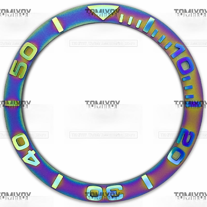 38MM Gold White Brown Blue Pink Convex Ceramics Sloped Watch Bezel Insert Fit For R-L-X YM Mechanical Wristwatch