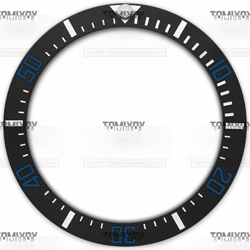 38MM Black Ceramic Sloped Watch Bezel Insert Fit For R-L-X SEA Mechanical Wristwatch