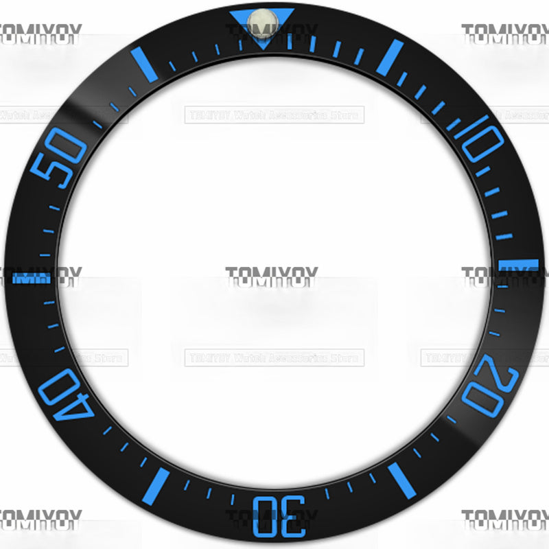 40MM Blue Green Black Ceramic Sloped Watch Bezel Insert Fit For R-L-X SEA Mechanical Wristwatch