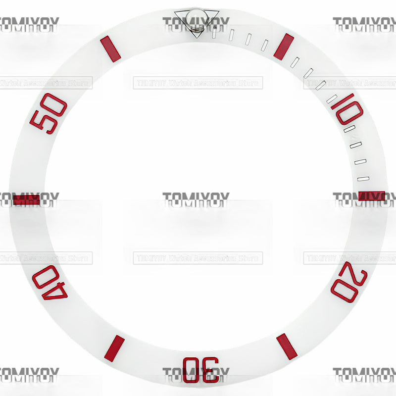 38MM Black White Imitation Carbon Fiber Ceramics Sloped Watch Bezel Insert Fit For R-L-X SUB Mechanical Wristwatch