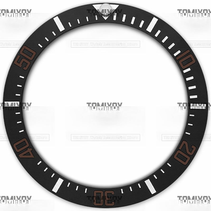 38MM Black Ceramic Sloped Watch Bezel Insert Fit For R-L-X SEA Mechanical Wristwatch