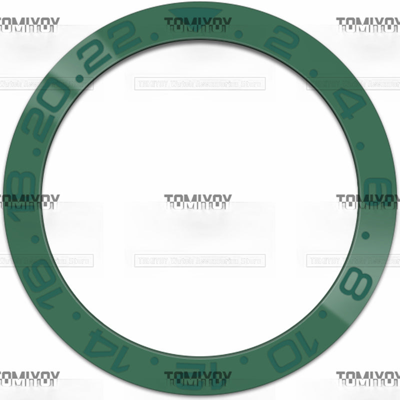 38MM Black Blue Green Ceramics Sloped Watch Bezel Insert Fit For R-L-X GMT Mechanical Wristwatch