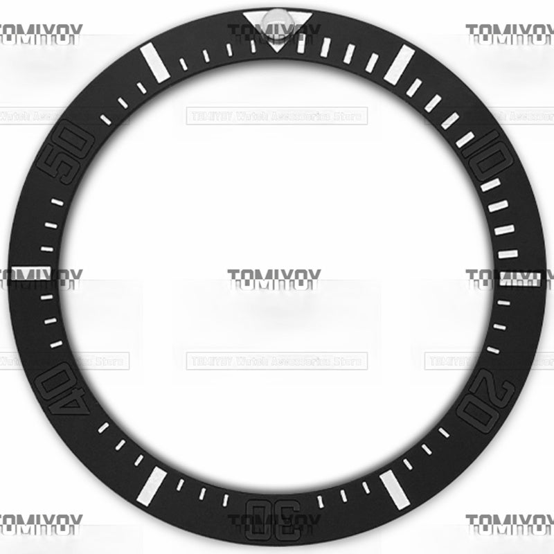 38MM Black Ceramic Sloped Watch Bezel Insert Fit For R-L-X SEA Mechanical Wristwatch