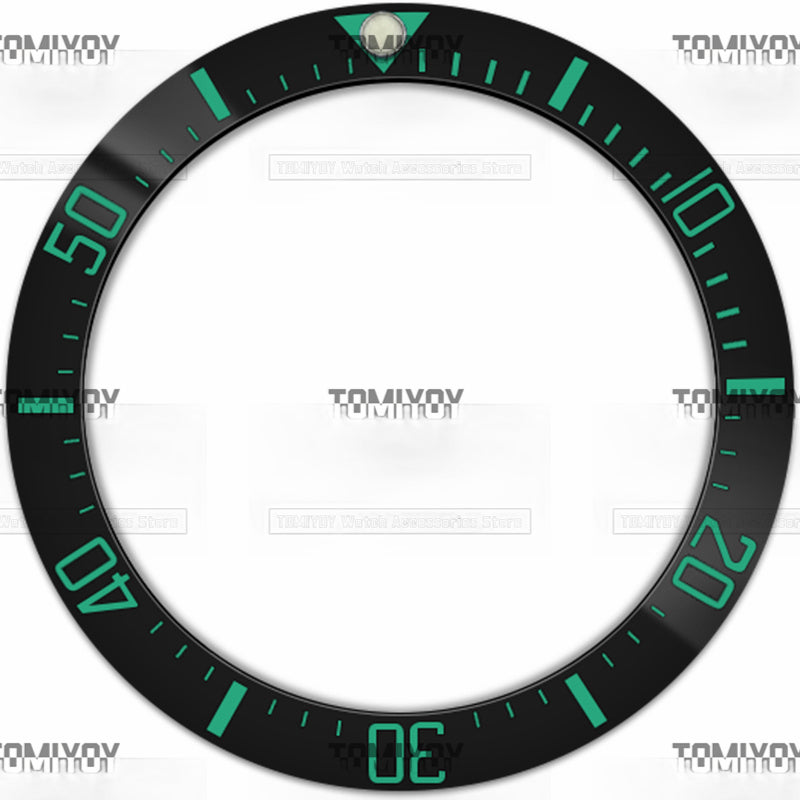 40MM Blue Green Black Ceramic Sloped Watch Bezel Insert Fit For R-L-X SEA Mechanical Wristwatch