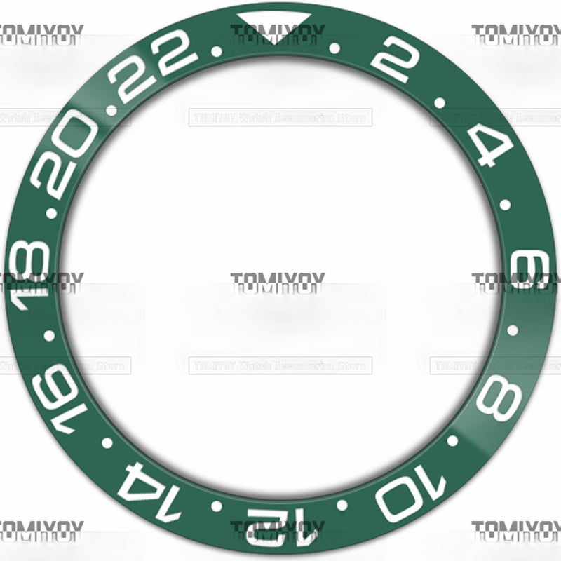 38MM Black Blue Green Ceramics Sloped Watch Bezel Insert Fit For R-L-X GMT Mechanical Wristwatch