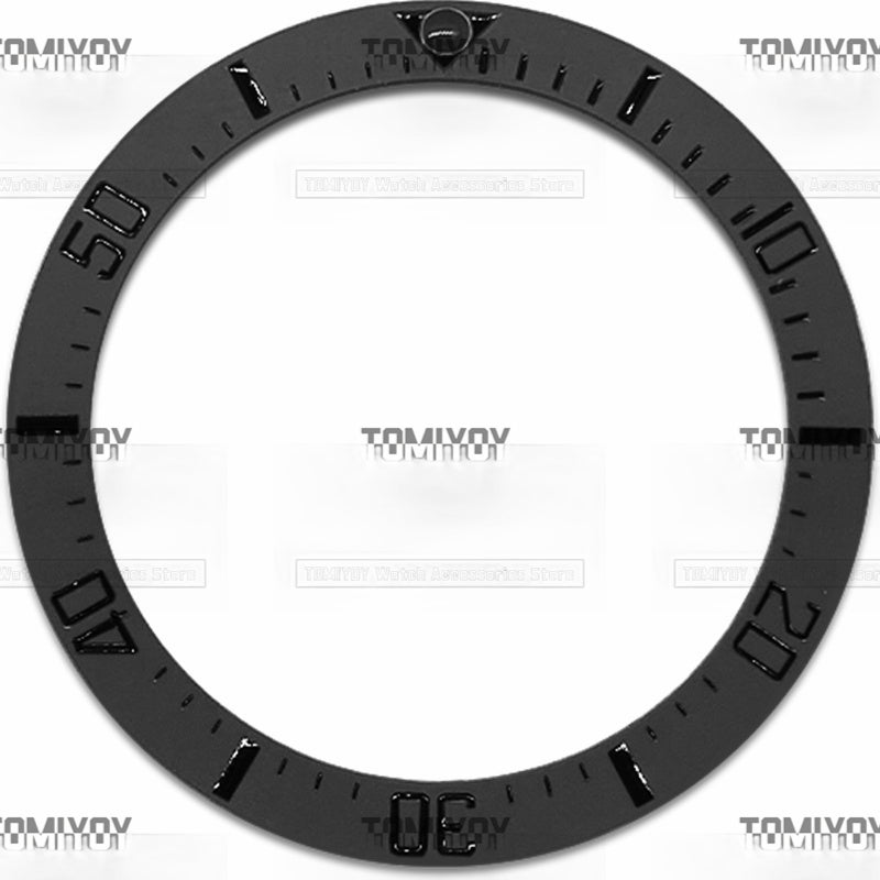 38MM Black Ceramic Sloped Watch Bezel Insert Fit For R-L-X SEA Mechanical Wristwatch