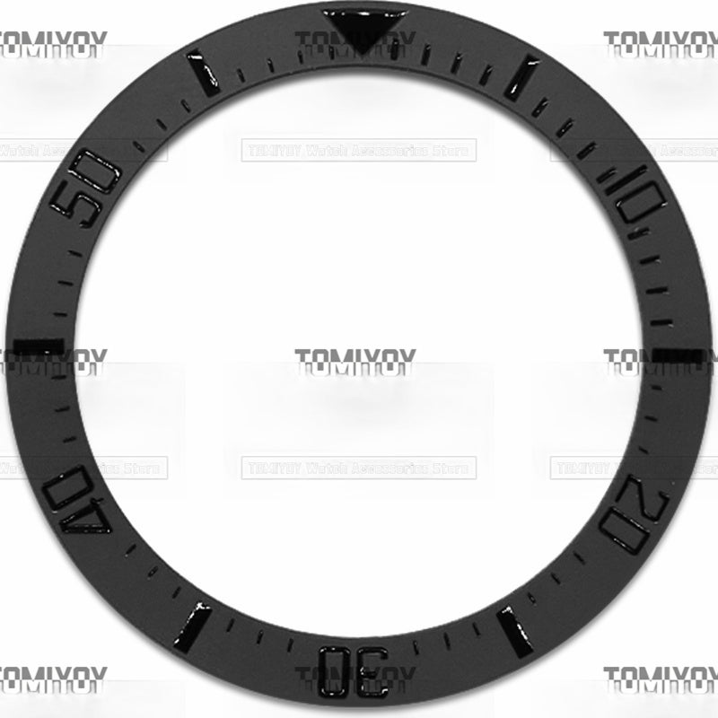 38MM Black Ceramic Sloped Watch Bezel Insert Fit For R-L-X SEA Mechanical Wristwatch