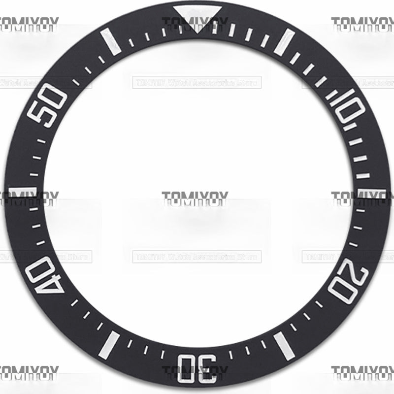 38MM Black Ceramic Sloped Watch Bezel Insert Fit For R-L-X SEA Mechanical Wristwatch