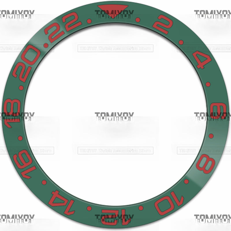 38MM Black Blue Green Ceramics Sloped Watch Bezel Insert Fit For R-L-X GMT Mechanical Wristwatch