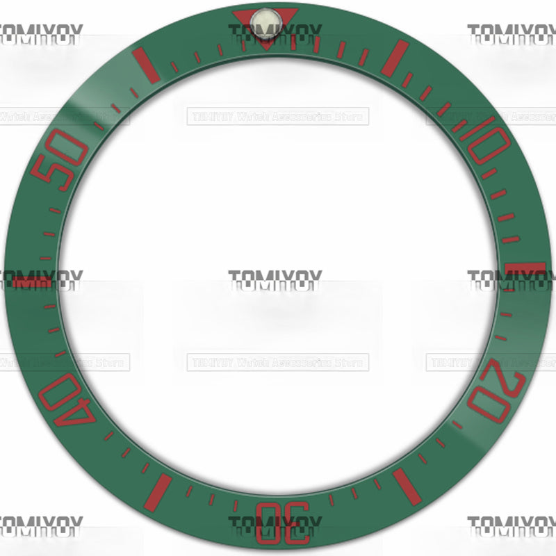 40MM Blue Green Black Ceramic Sloped Watch Bezel Insert Fit For R-L-X SEA Mechanical Wristwatch