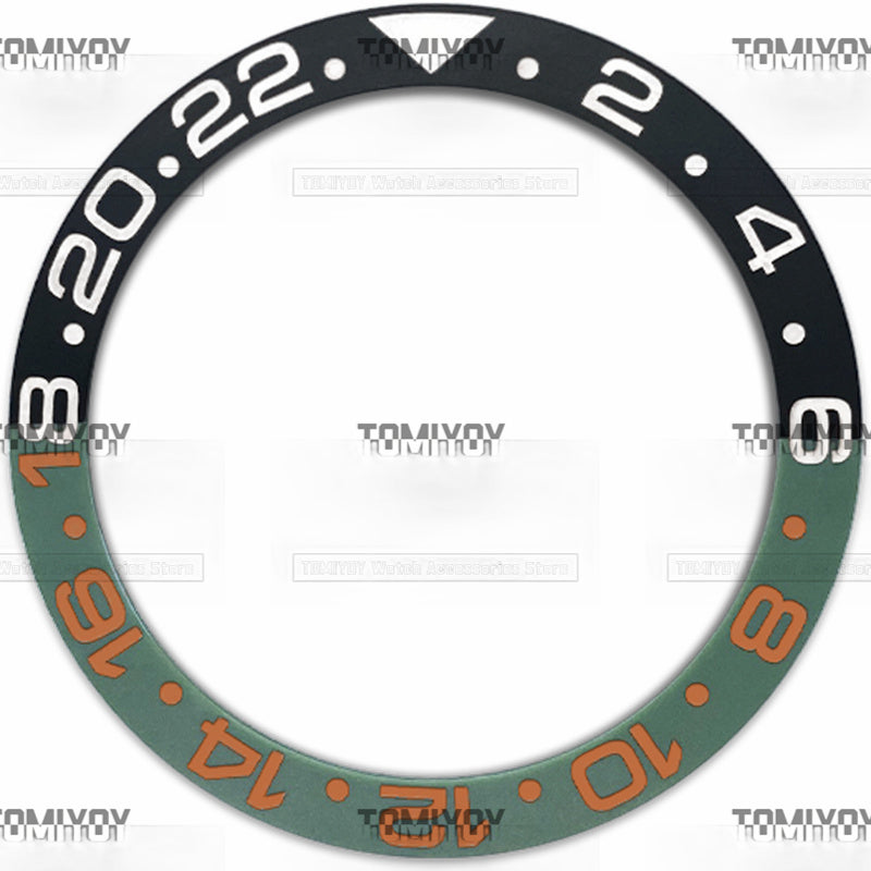 38MM Black Green Blue Matte Ceramic Sloped Watch Bezel Insert Fit For R-L-X GMT Mechanical Wristwatch