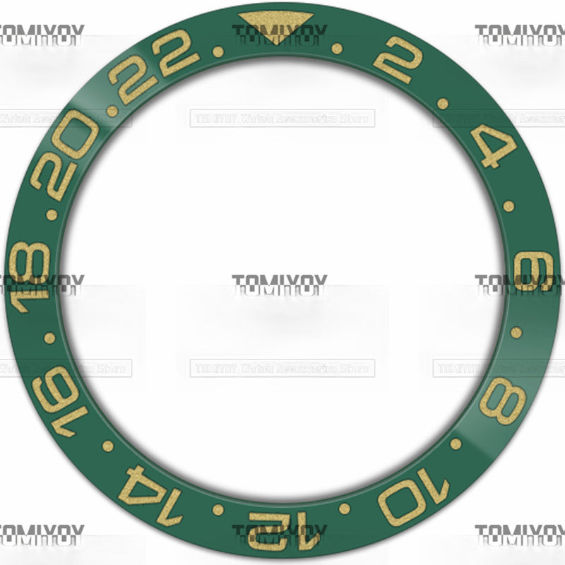 38MM Black Blue Green Ceramics Sloped Watch Bezel Insert Fit For R-L-X GMT Mechanical Wristwatch
