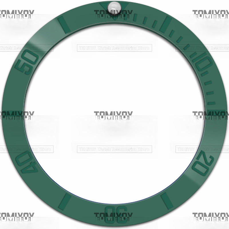 38MM Green Gold Pink Grey Ceramic Sloped Luminous Spot Watch Bezel Insert Fit For R-L-X SUB Mechanical Wristwatch